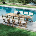Chaise pliante d'extérieur en bois d'acacia et textilène - Parfaite Viadurini