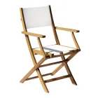 Chaise pliante d'extérieur en bois d'acacia et textilène - Parfaite Viadurini
