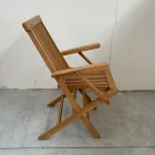 Chaise d'extérieur pliante en teck avec accoudoirs – Yggdrasil Viadurini