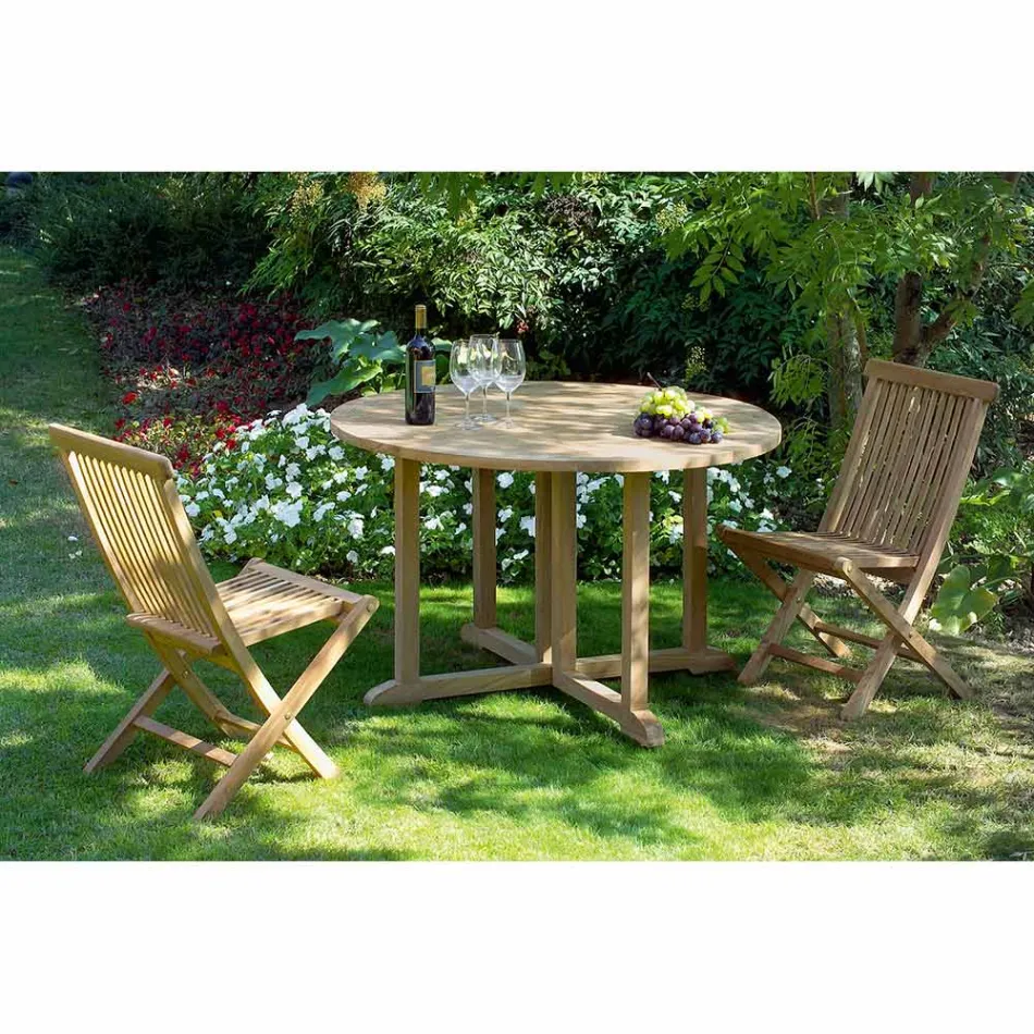 Chaise de jardin pliante en teck naturel - Yggdrasil Viadurini