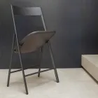 Chaise Pliante en Métal et Bois de Chêne 2 Pièces Made in Italy - Roberta Viadurini