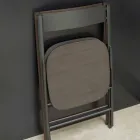 Chaise Pliante en Métal et Bois de Chêne 2 Pièces Made in Italy - Roberta Viadurini