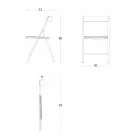 Chaise Pliante en Métal et Bois de Chêne 2 Pièces Made in Italy - Roberta Viadurini