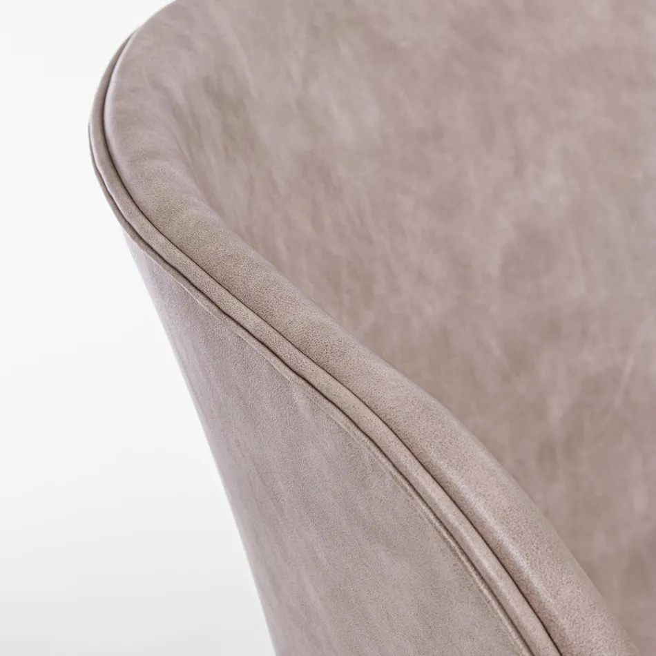 Fauteuil Fauteuil en Acier Blanc ou Noir et Cuir Ecole Vintage - Gongo Viadurini