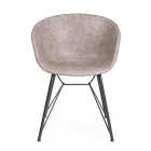 Fauteuil Fauteuil en Acier Blanc ou Noir et Cuir Ecole Vintage - Gongo Viadurini