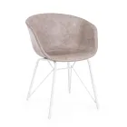 Fauteuil Fauteuil en Acier Blanc ou Noir et Cuir Ecole Vintage - Gongo Viadurini