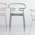 Chaise empilable Precious en métal et frêne Made in Italy, 2 pièces - Trosa