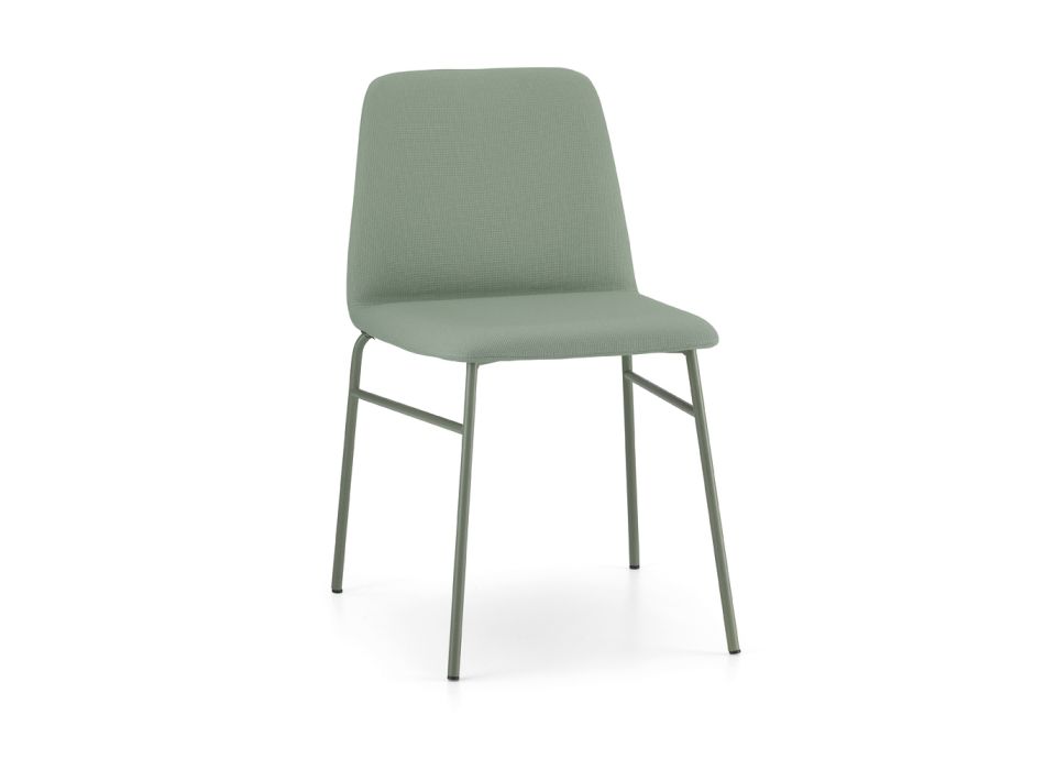 Chaise en tissu fin avec base en métal fabriquée en Italie, 2 pièces - Molde Viadurini