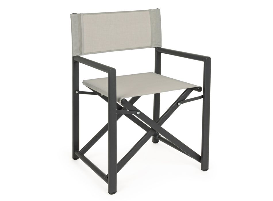 Chaise de directeur de jardin de design moderne en aluminium pour l'extérieur - Cameo Viadurini