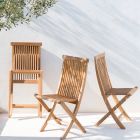 Chaise de jardin pliable en teck Made in Italy - Sleepy Viadurini