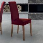 Chaise rembourrée avec pieds en bois de hêtre fabriquée en Italie - Taranto Viadurini