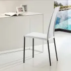 Chaise rembourrée en cuir avec structure en métal Made in Italy, 2 pièces - Zinc Viadurini