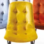 Chaise de salle à manger rembourrée en velours résistant aux taches, 4 pièces - Kylie Viadurini