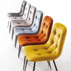 Chaise de salle à manger rembourrée en velours résistant aux taches, 4 pièces - Kylie Viadurini