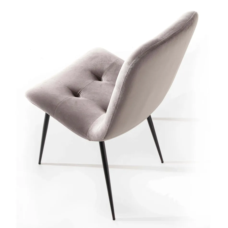 Chaise de salle à manger rembourrée en velours résistant aux taches, 4 pièces - Kylie Viadurini