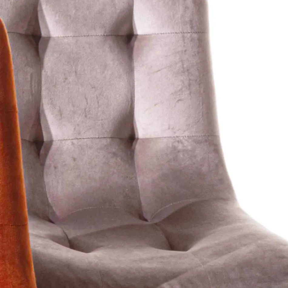 Chaise de salle à manger rembourrée en velours résistant aux taches, 4 pièces - Kylie Viadurini