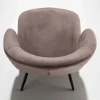 Chaise rembourrée en velours avec base en métal peint noir, 2 pièces - Havana Viadurini
