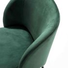 Chaise rembourrée en velours avec base en métal peint en noir, 2 pièces - Havane Viadurini