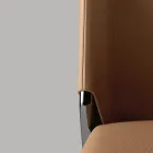 Chaise de salle à manger avec assise recouverte de cuir Made in Italy - Giulia Viadurini
