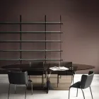 Chaise de salle à manger avec assise recouverte de cuir Made in Italy - Giulia Viadurini