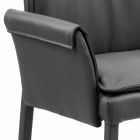 Chaise de salle à manger design en cuir écologique Bessie XL, fabriquée en Italie Viadurini