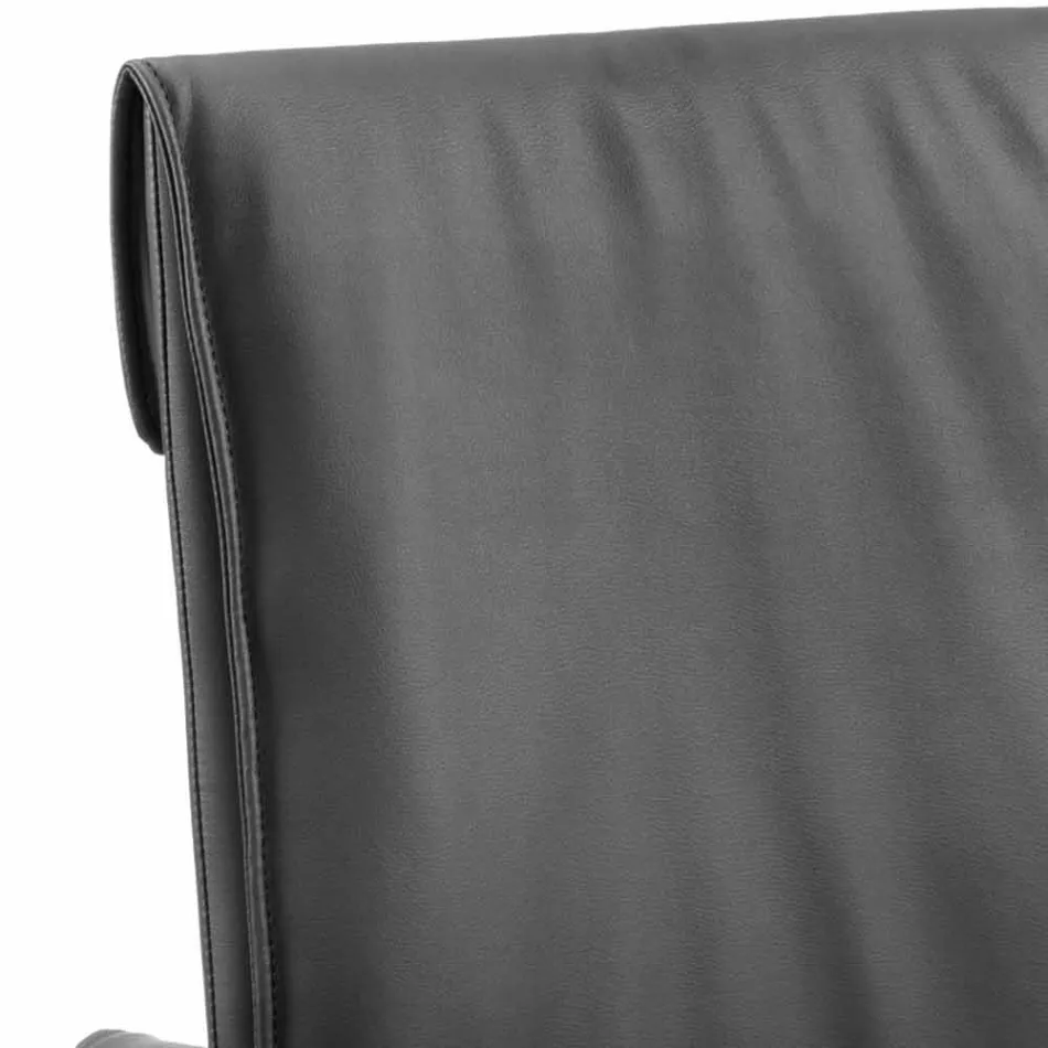 Chaise de salle à manger design en cuir écologique Bessie XL, fabriquée en Italie Viadurini