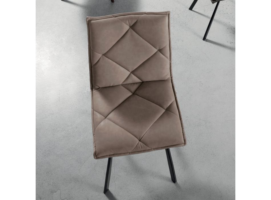 Chaise de salle à manger Ecoleather avec structure en métal 2 pièces - Riccarda Viadurini