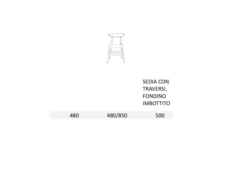 Chaise de salle à manger rembourrée en bois massif fabriquée en Italie - Salicornia Viadurini
