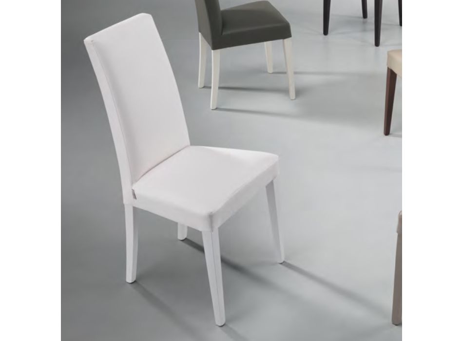 Chaise de salle à manger en écocuir et bois Made in Italy 2 pièces - Altera Viadurini
