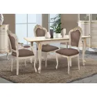 Chaise de salle à manger en bois blanc et tissu Made in Italy - Majesty Viadurini