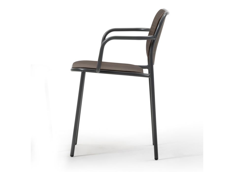 Chaise de salle à manger en bois et métal Made in Italy 2 pièces - Saffia Viadurini