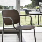 Chaise de salle à manger en bois et métal Made in Italy 2 pièces - Saffia Viadurini