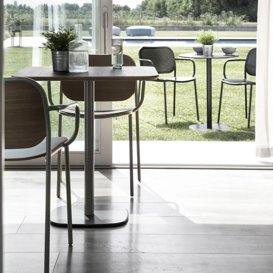 Chaise de salle à manger en bois et métal Made in Italy 2 pièces - Saffia Viadurini