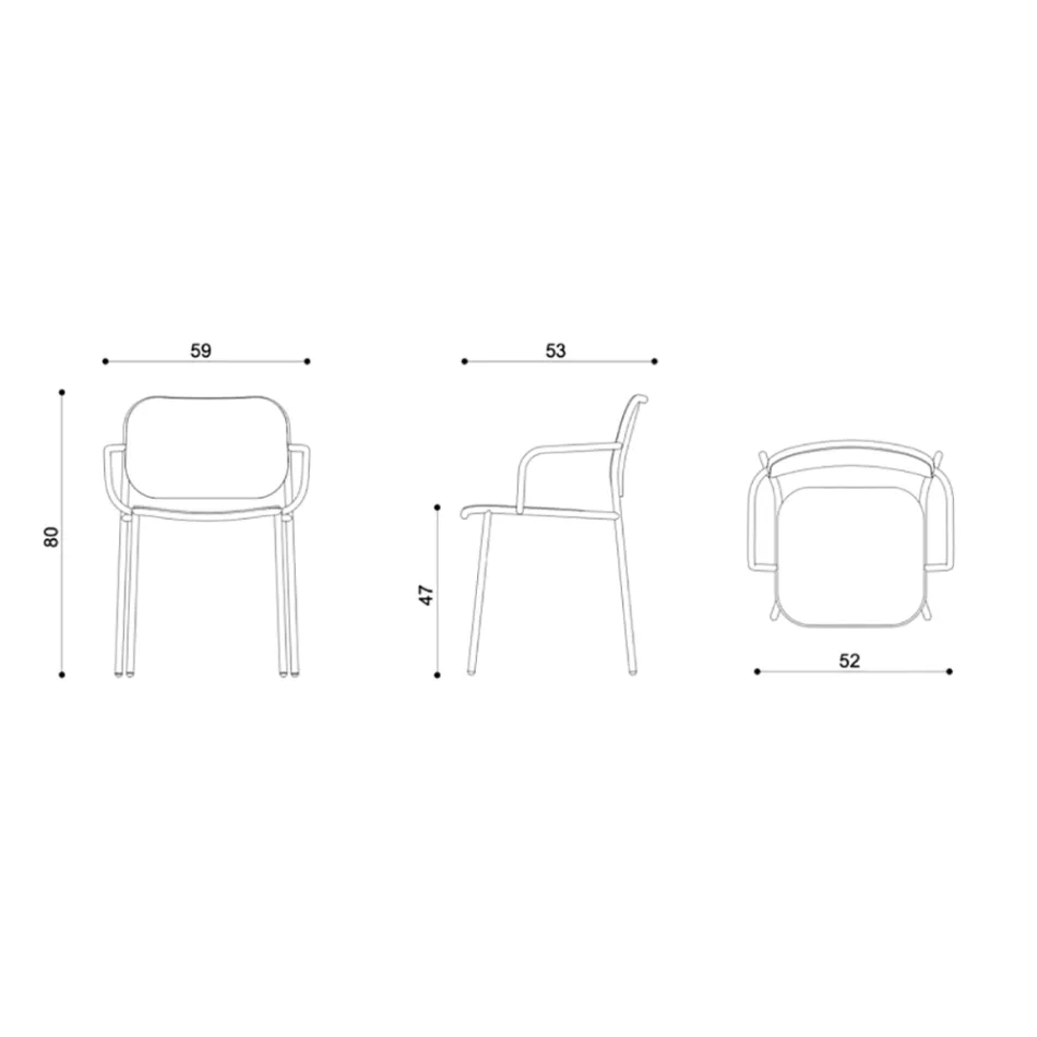 Chaise de salle à manger en bois et métal Made in Italy 2 pièces - Saffia Viadurini