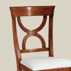 Chaise de salle à manger en bois et tissu de style classique Made in Italy - Helisa Viadurini