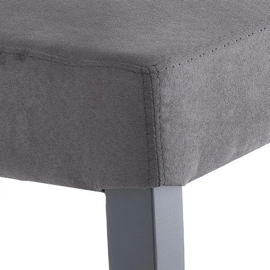 Chaise de salle à manger en microfibre et bois Made in Italy 2 pièces - Simonella Viadurini