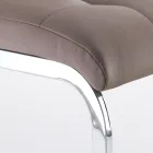 Chaise de salle à manger en cuir synthétique et métal chromé 4 pièces - Molise Viadurini