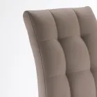 Chaise de salle à manger en cuir synthétique et métal chromé 4 pièces - Molise Viadurini