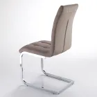 Chaise de salle à manger en cuir synthétique et métal chromé 4 pièces - Molise Viadurini