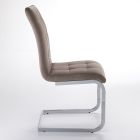 Chaise de salle à manger en cuir synthétique et métal chromé 4 pièces - Molise Viadurini
