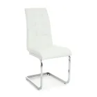 Chaise de salle à manger en cuir synthétique et métal chromé 4 pièces - Molise Viadurini