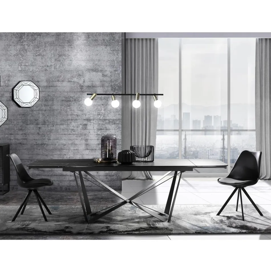 Chaise de salle à manger en cuir synthétique et polypropylène 4 pièces - Shakira Viadurini