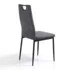 Chaise de salle à manger en cuir synthétique vieilli 4 pièces - Cassandra Viadurini