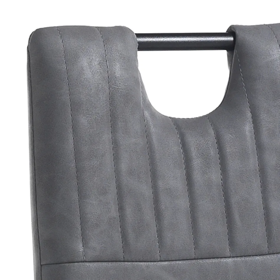 Chaise de salle à manger en cuir synthétique vieilli 4 pièces - Cassandra Viadurini