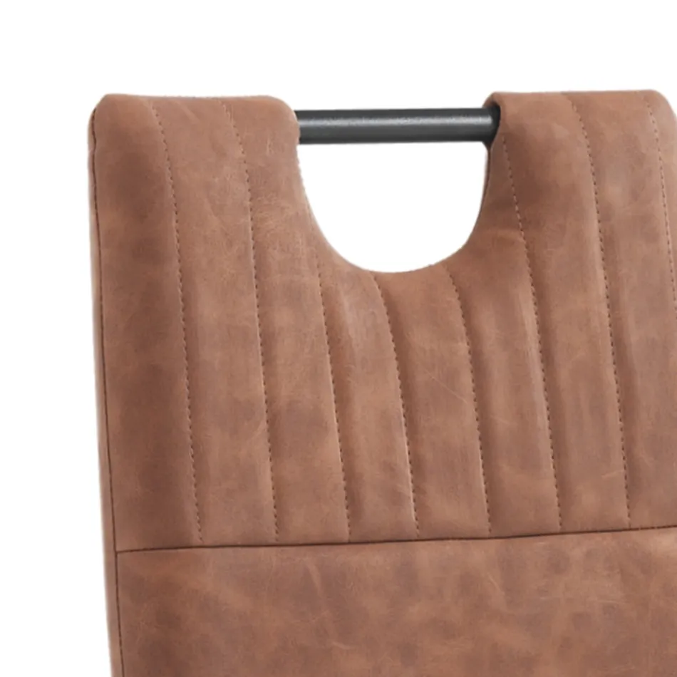 Chaise de salle à manger en cuir synthétique vieilli 4 pièces - Cassandra Viadurini