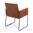 Chaise de salle à manger en cuir synthétique marron et métal 2 pièces - Harold Viadurini