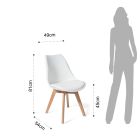 Chaise de salle à manger en polypropylène et cuir synthétique 4 pièces - Chira Viadurini