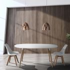 Chaise de salle à manger en polypropylène et cuir synthétique 4 pièces - Chira Viadurini