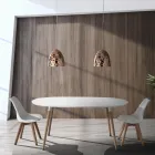 Chaise de salle à manger en polypropylène et cuir synthétique 4 pièces - Chira Viadurini