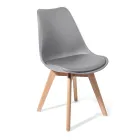 Chaise de salle à manger en polypropylène et cuir synthétique 4 pièces - Chira Viadurini